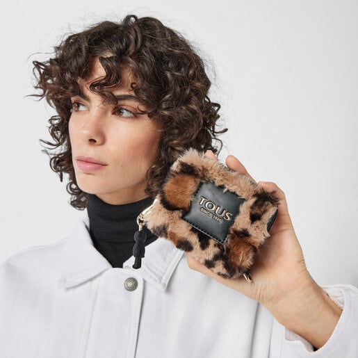 Medium beige and black Amaya Wild Change purse