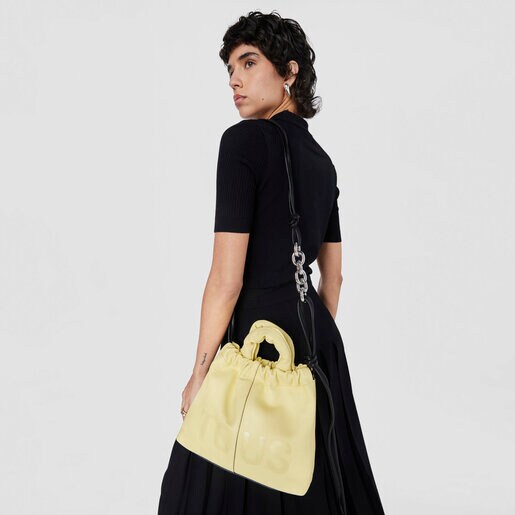 Sac moyen en cuir jaune TOUS Cloud