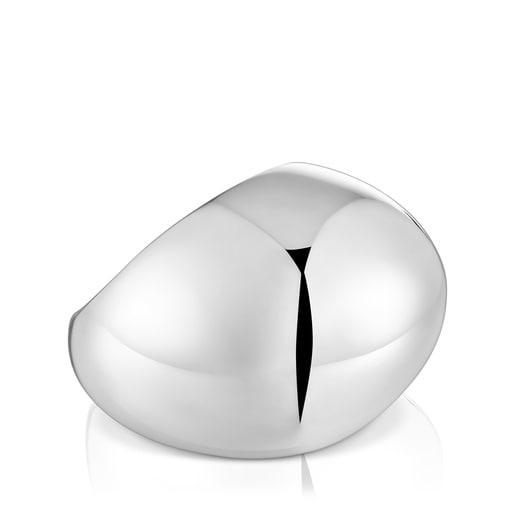 Wide silver Dome ring Warm