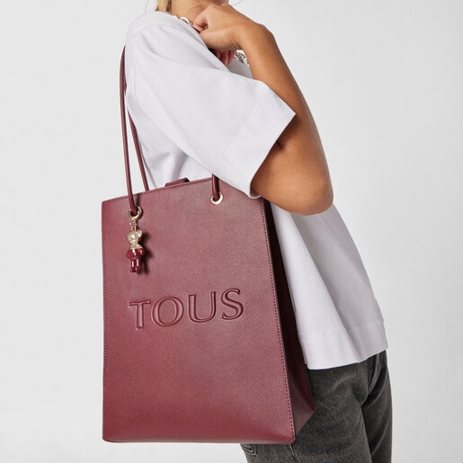 Большая бордовая сумка-shopping T Pop