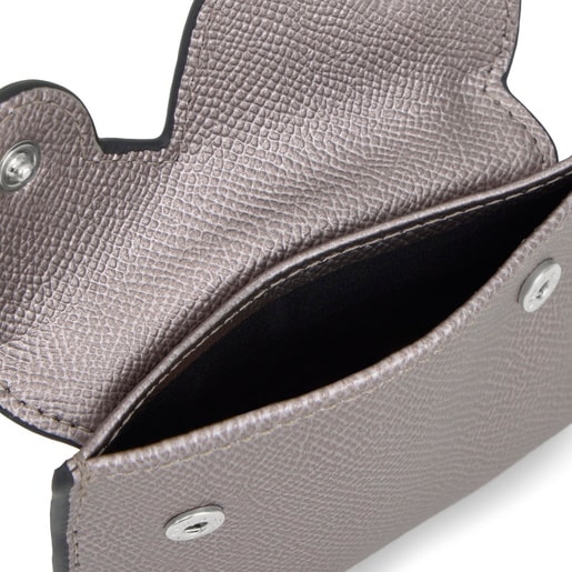 حامل بطاقات وكيس نقود باللون الفضي من التشكيلة TOUS Bear