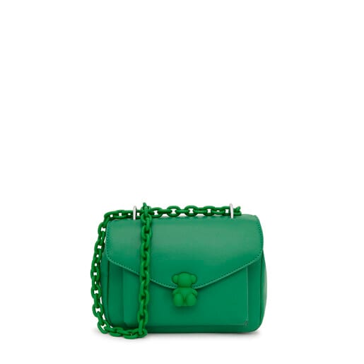 Small green leather Crossbody bag TOUS Bold Bear