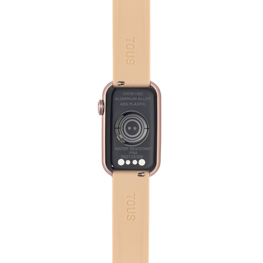 Smartwatch with nylon strap and pale pink silicone strap T-Band