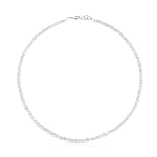 Short silver plated moonstone necklace Basic Colors | TOUS