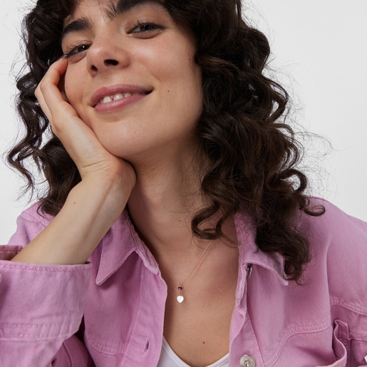 Золотое ожерелье Glory с аметистом