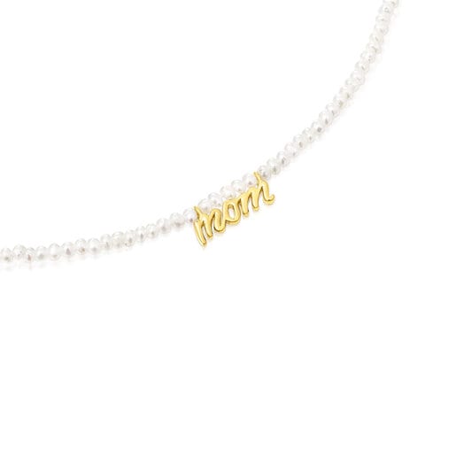 Collar Mom con baño de oro 18 kt sobre plata y perlas cultivadas TOUS Mama