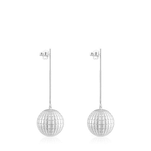 Aretes largos de plata Belinda X TOUS