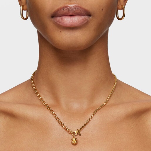 Pendentif ourson Bold Bear petit en argent vermeil