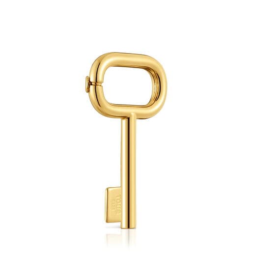 قلادة من الفضة المطلية بالذهب عيار 18 قيراطًا مُرصّعة بحلية مفتاح مقاس 32 مم من تشكيلة TOUS Unlock