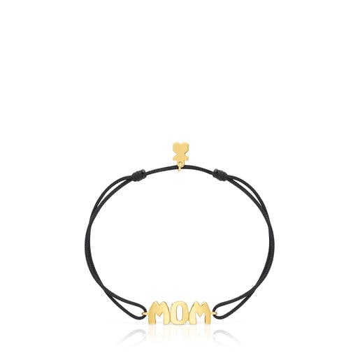 سوار من الفضة المطلية بالذهب عيار 18 قيراطًا مُرصّع بالنايلون من تشكيلة TOUS Mom