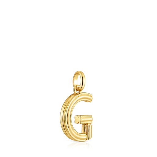 Pendentif lettre G en argent plaqué or 18 ct moyen TOUS Alphabet