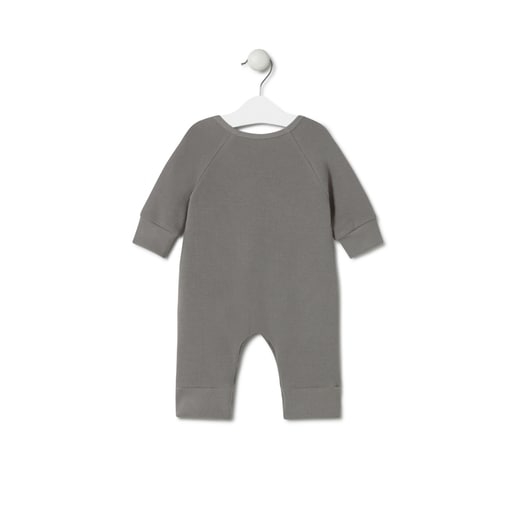 Wrap-over baby playsuit in Classic grey