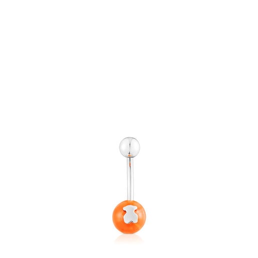 Piercing αφαλού TOUS Icon Glass με πορτοκαλί γυαλί Murano