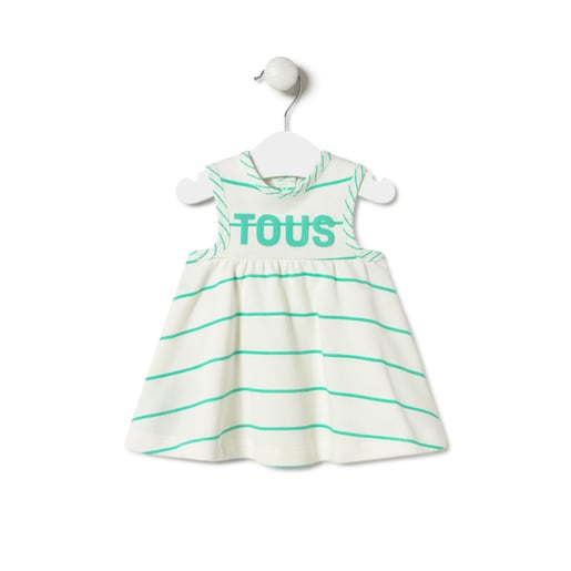 Vestit de ratlles per a nena Vibrant verd
