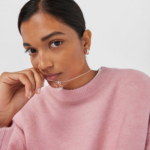 שרשרת דובון Tsuri מכסף בשילוב פנינים מתורבתות