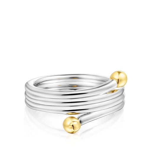 Silver and silver vermeil St. Tropez Triple ring