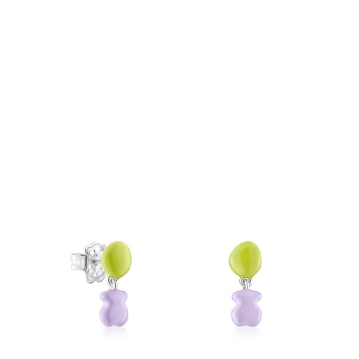 Short TOUS Joy Bits earrings with colored enamel motifs