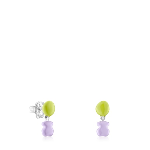 Short TOUS Joy Bits earrings with colored enamel motifs | TOUS