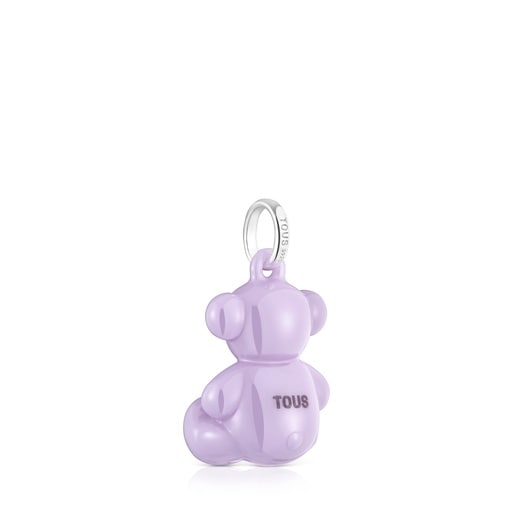 Colgante oso de plata y cerámica lila Bold Bear