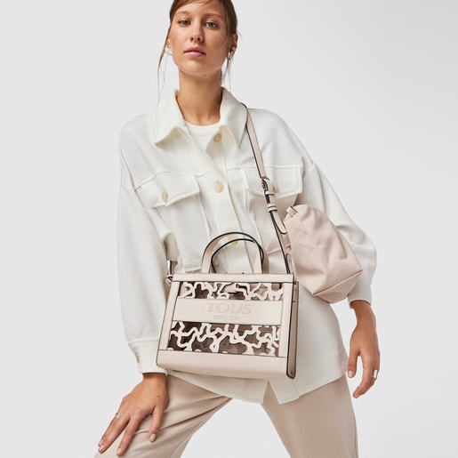 Medium beige Amaya Kaos Shock shopping bag