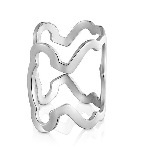 Pulsera esclava xl de acero con silueta oso Carrusel