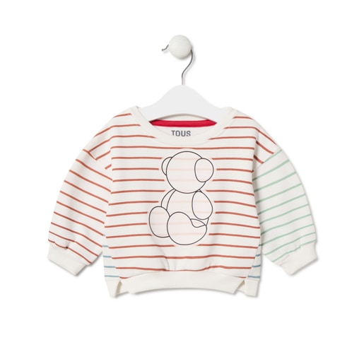 Striped sweatshirt with Bold Bear in Casual unique