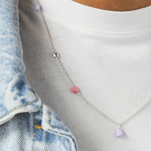 שרשרת TOUS Joy Bits מכסף עם מוטיבים מאמייל