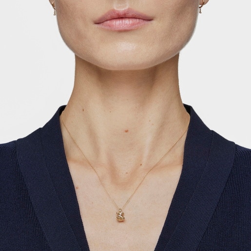 Collar corto oso de oro y diamantes Lligat