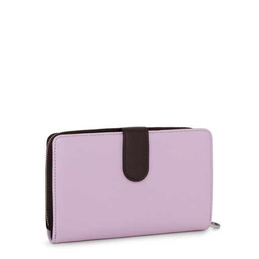 Medium mauve New Dubai Saffiano Wallet | TOUS