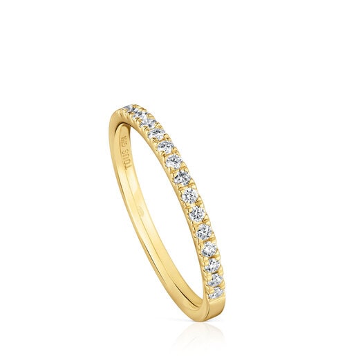 Středně velký Half eternity prsten ze zlata s diamanty Les Classiques