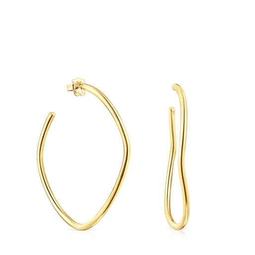 Silver vermeil Hav wave-shaped Hoop earrings