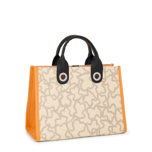 Borsa shopping Amaya Kaos Icon media beige e senape