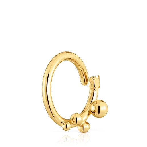 טבעת Hold גדולה עם ציפוי זהב 18 קראט על כסף ועיטורים