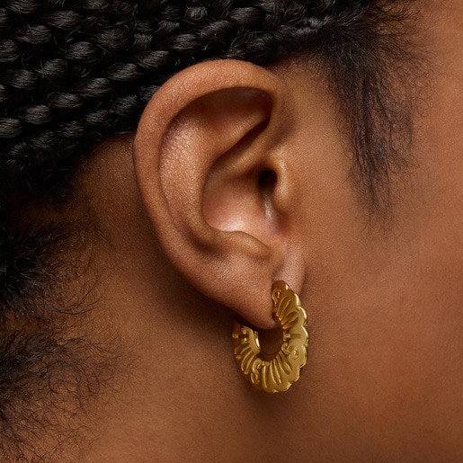 mm hoop earrings with 18kt gold plating over silver Miranda