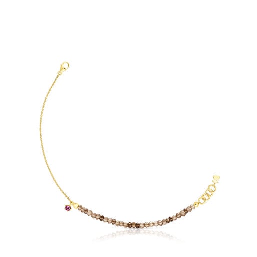 Gold TOUS Cool Joy Bracelet with smoky quartz and rhodolite | TOUS