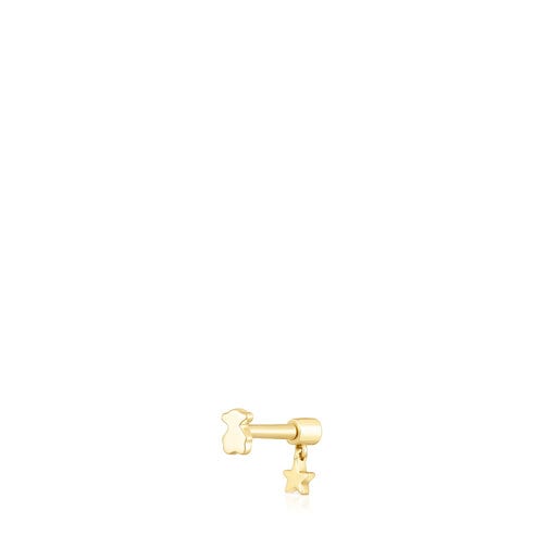 Gold Ear piercing with topaz and star motif Cool Joy
