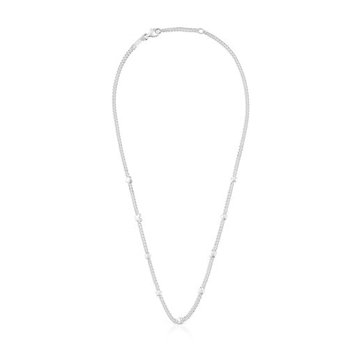 Short silver Necklace with motifs Bold Motif