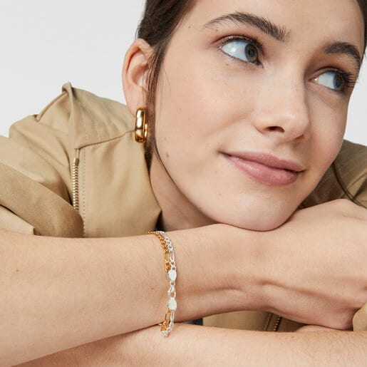 Two-tone TOUS Basics Bracelet with curb chain
