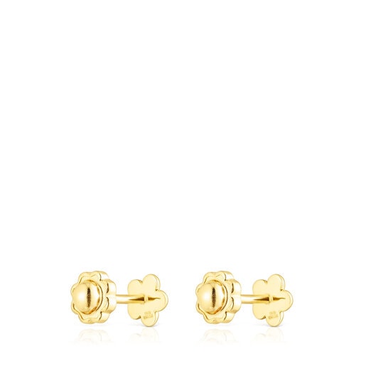 Gold Fragile Nature Earrings with Diamonds