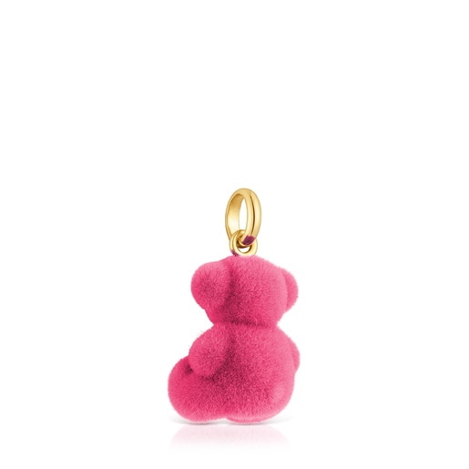 Pendentif ourson velvet rose en argent plaqué or 18 ct Bold Bear