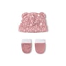 Baby hat and mittens set in Soft pink