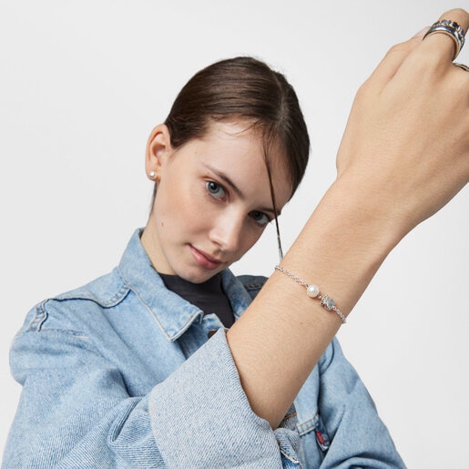 Silver Sweet Dolls Bracelet with pearl
