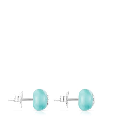 Boucles d’oreilles TOUS Icon Glass en verre de Murano bleu ciel