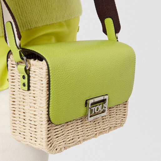 Lime green raffia TOUS Legacy Summer Crossbody bag