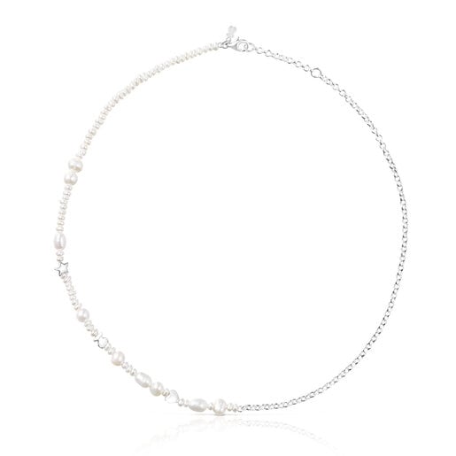 Collar de plata y perlas cultivadas con tres motivos Mini Icons