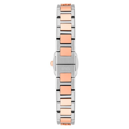 Analog watch with steel and rose-colored steel bracelet Icon Time