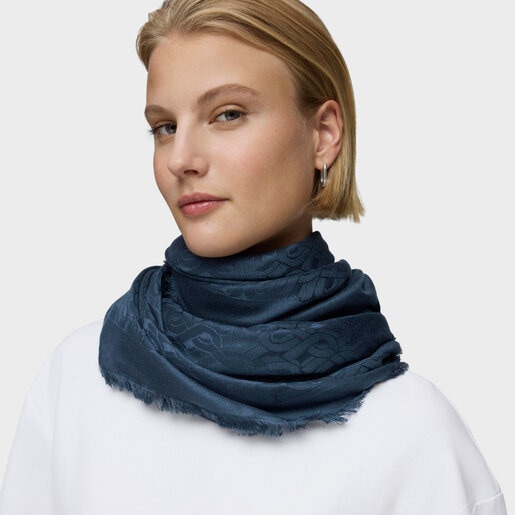 Foulard quadrato grigio scuro grande TOUS MANIFESTO