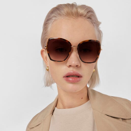 Havana Square Mesh Sunglasses