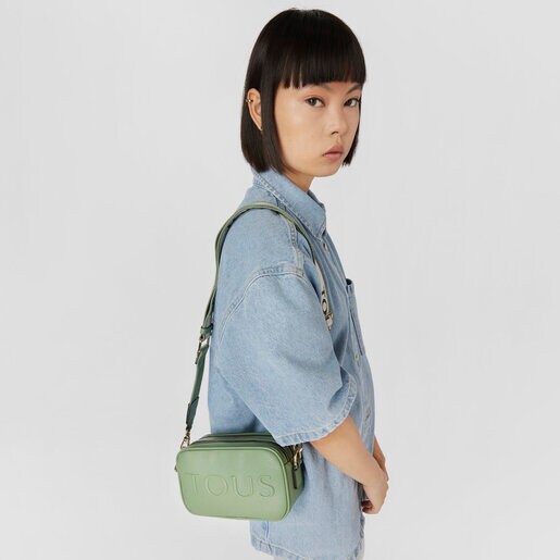 תיק צד בסגנון כתבים TOUS La Rue בצבע חאקי