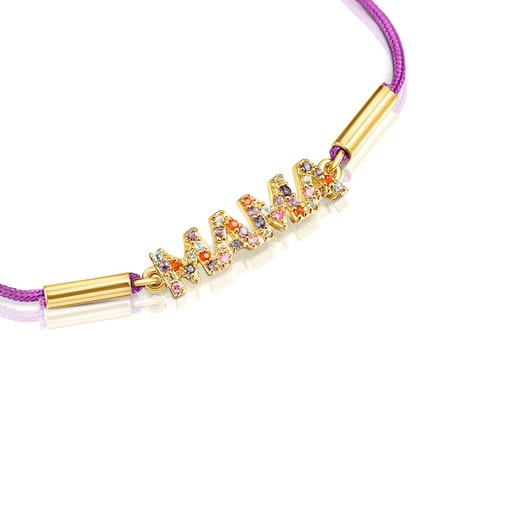 Cord TOUS Crossword Mama Mama bracelet with gemstones